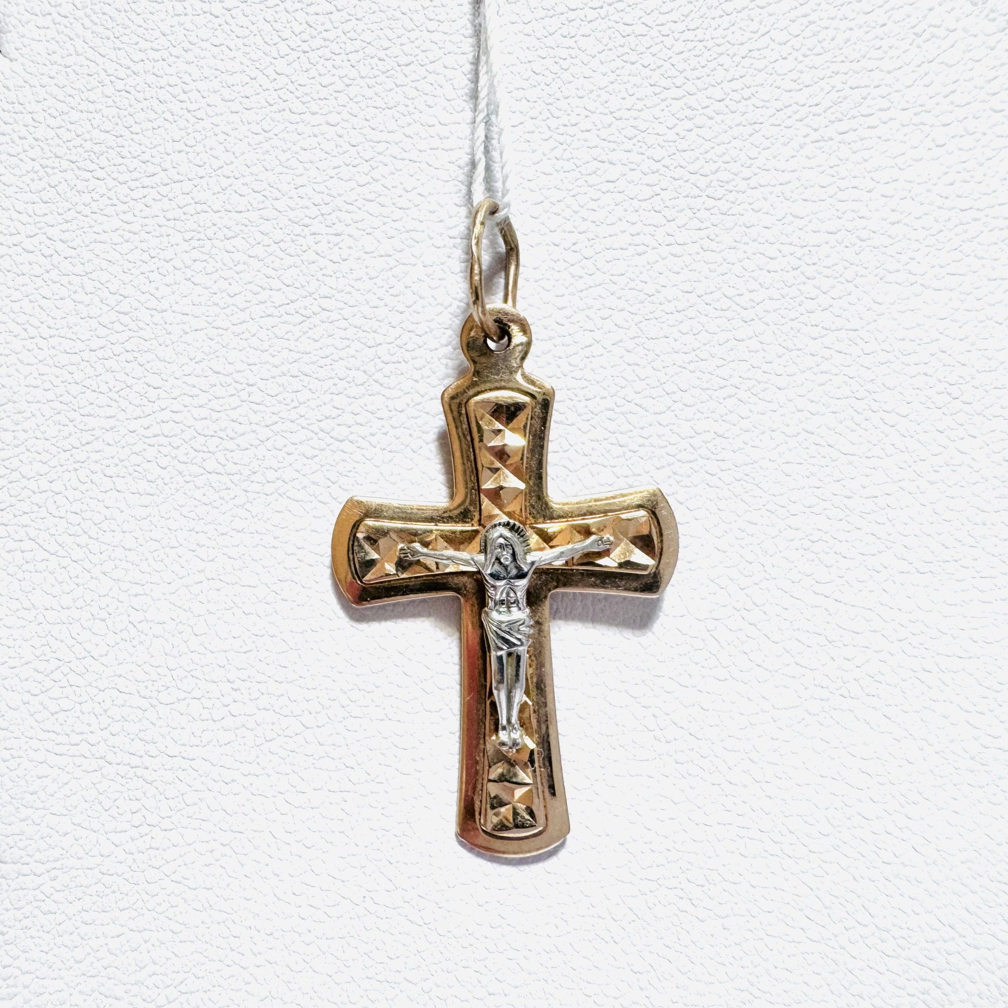 Підвіс-хрест з червоного та білого золота (33692345) 3