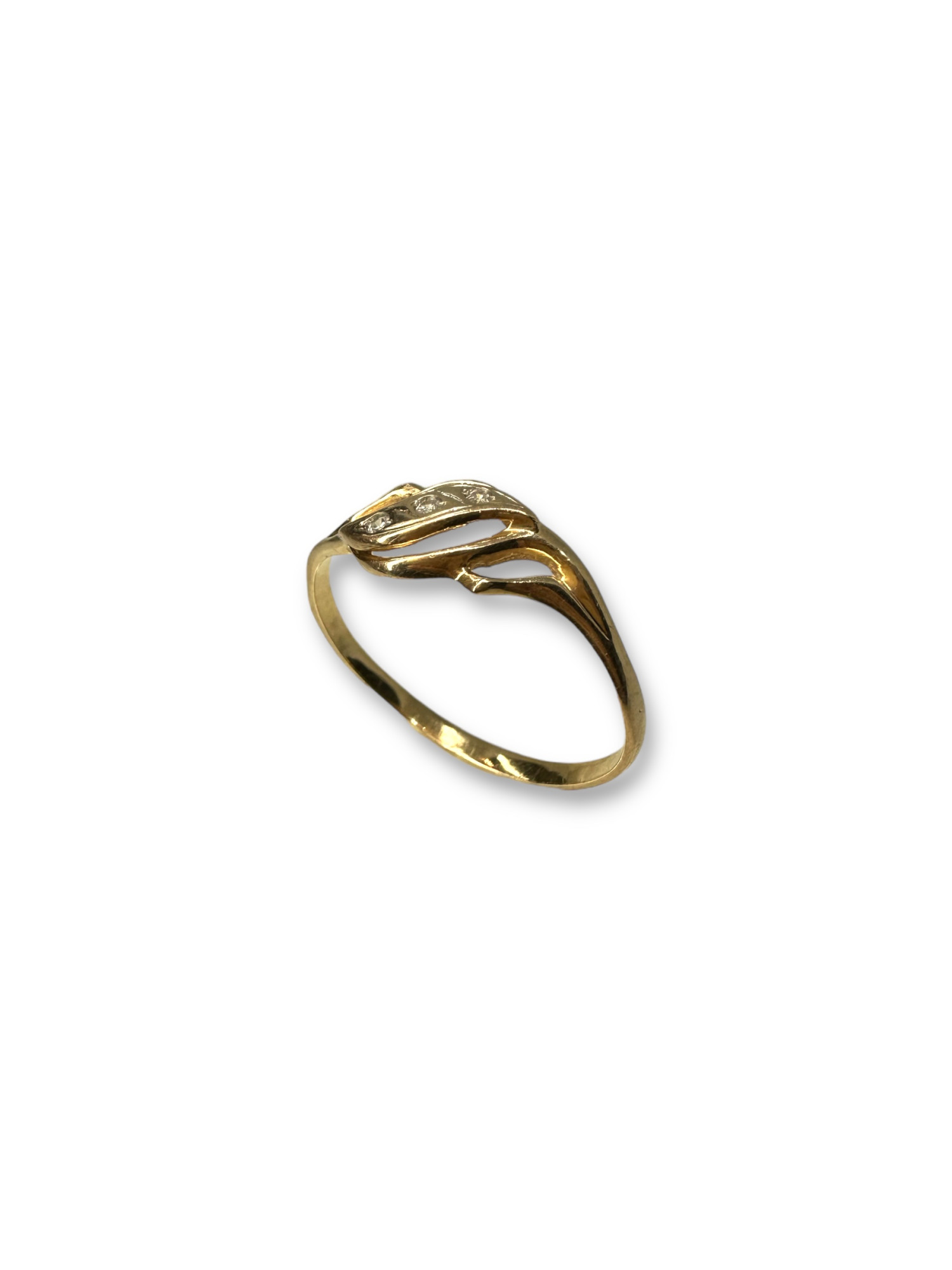 Кольцо из красного и белого золота с цирконием (31306267) 2