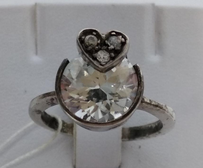 Серебряное кольцо с цирконием (30526517) 0
