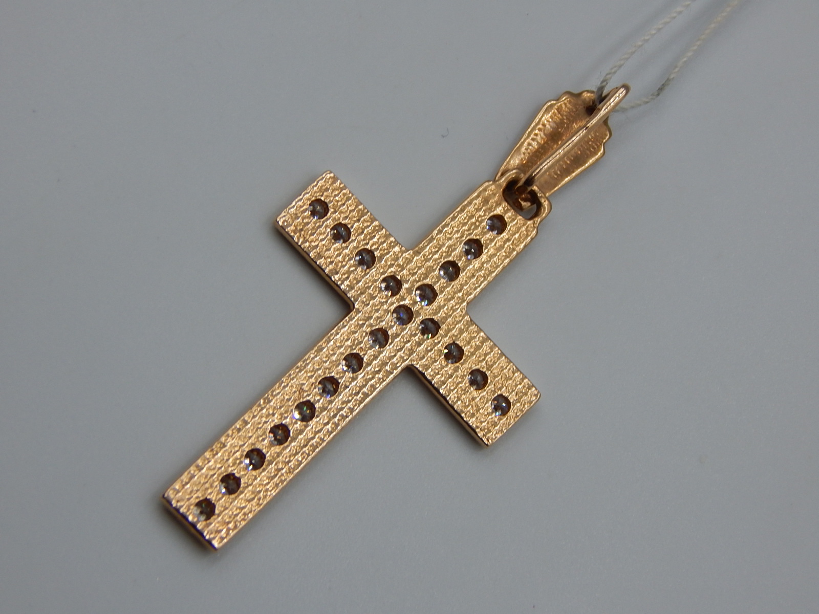 Подвес-крест из красного золота с цирконием (32308265)  1