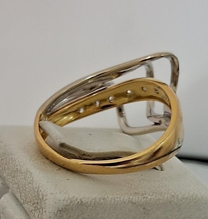 Кольцо из желтого и белого золота с цирконием (33010732) 3