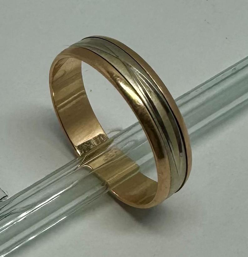 Обручальное кольцо из красного и белого золота (33938607) 2