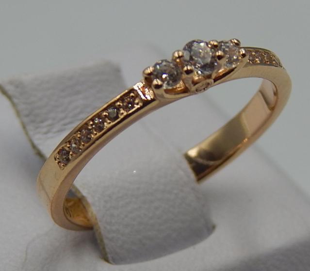 Кольцо из красного золота с цирконием (31491412)  2