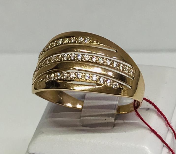 Кольцо из красного золота с цирконием (30899522) 0