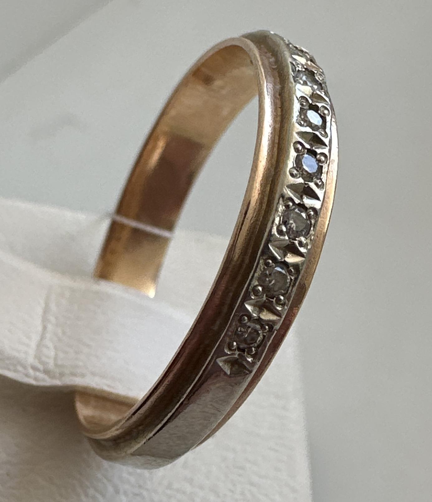 Обручальное кольцо из красного и белого золота с бриллиантом (-ми) (33832170)  2