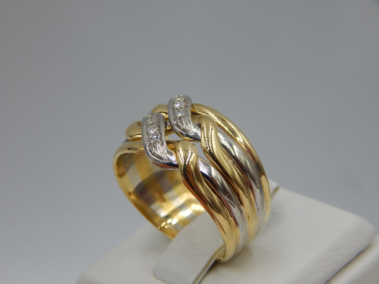 Кольцо из желтого и белого золота с бриллиантом (-ми) (31168876) 2
