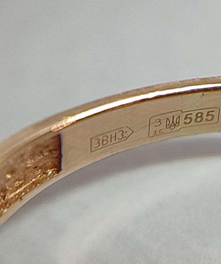 Кольцо из красного золота с цирконием (33689836) 6