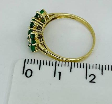Кольцо из желтого золота с изумрудом и бриллиантом (-ми) (32091901) 1