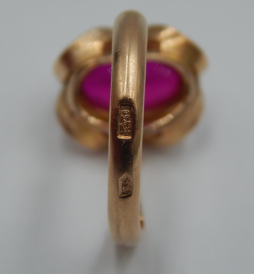 Кольцо из красного золота с корундом (28173603) 3