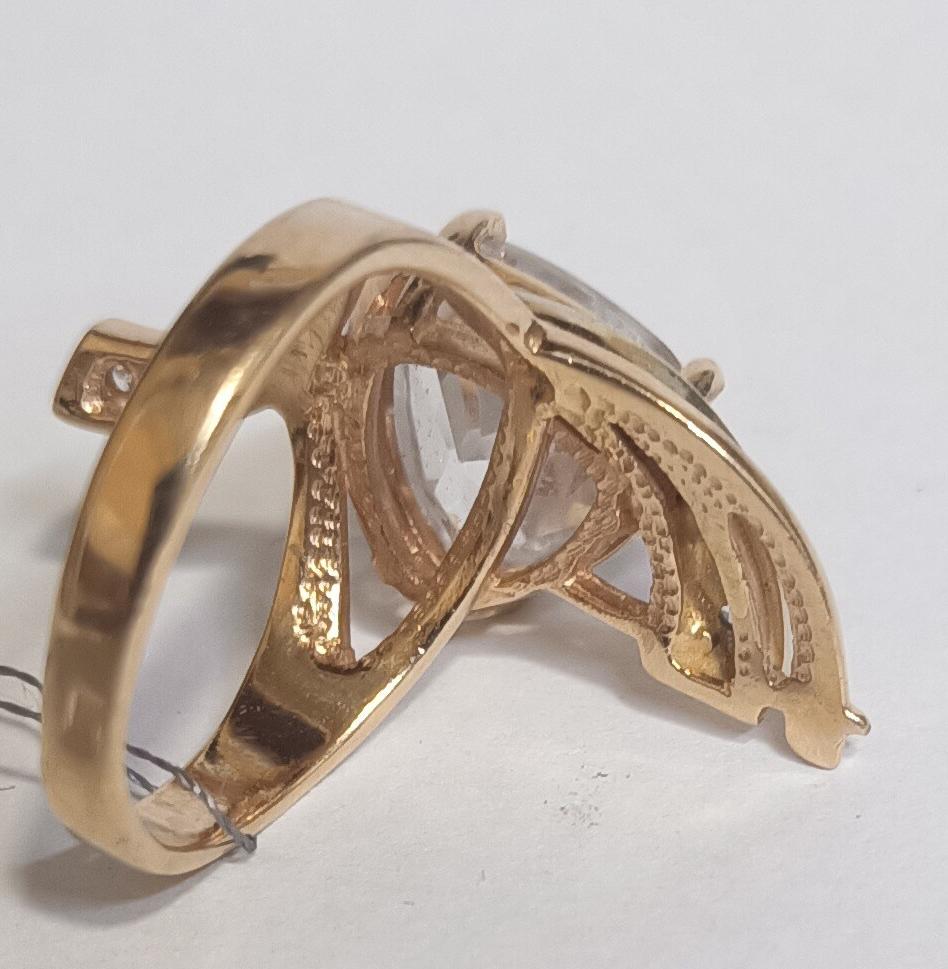 Кольцо из красного золота с цирконием (32611180) 3
