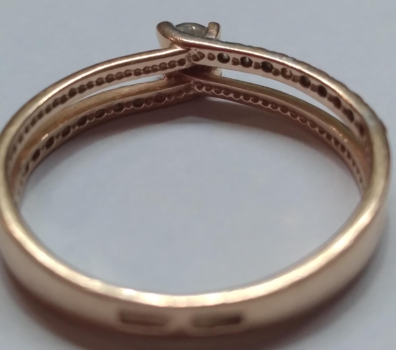 Кольцо из красного золота с цирконием (32603105) 1