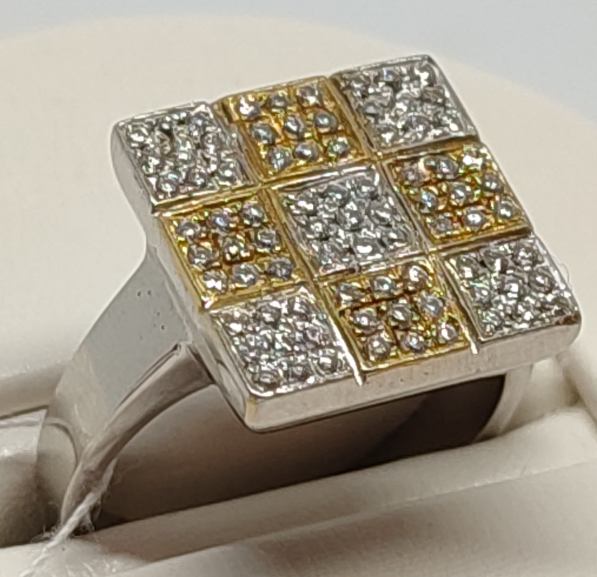 Кольцо из желтого и белого золота с бриллиантом (-ми) (27416972) 0