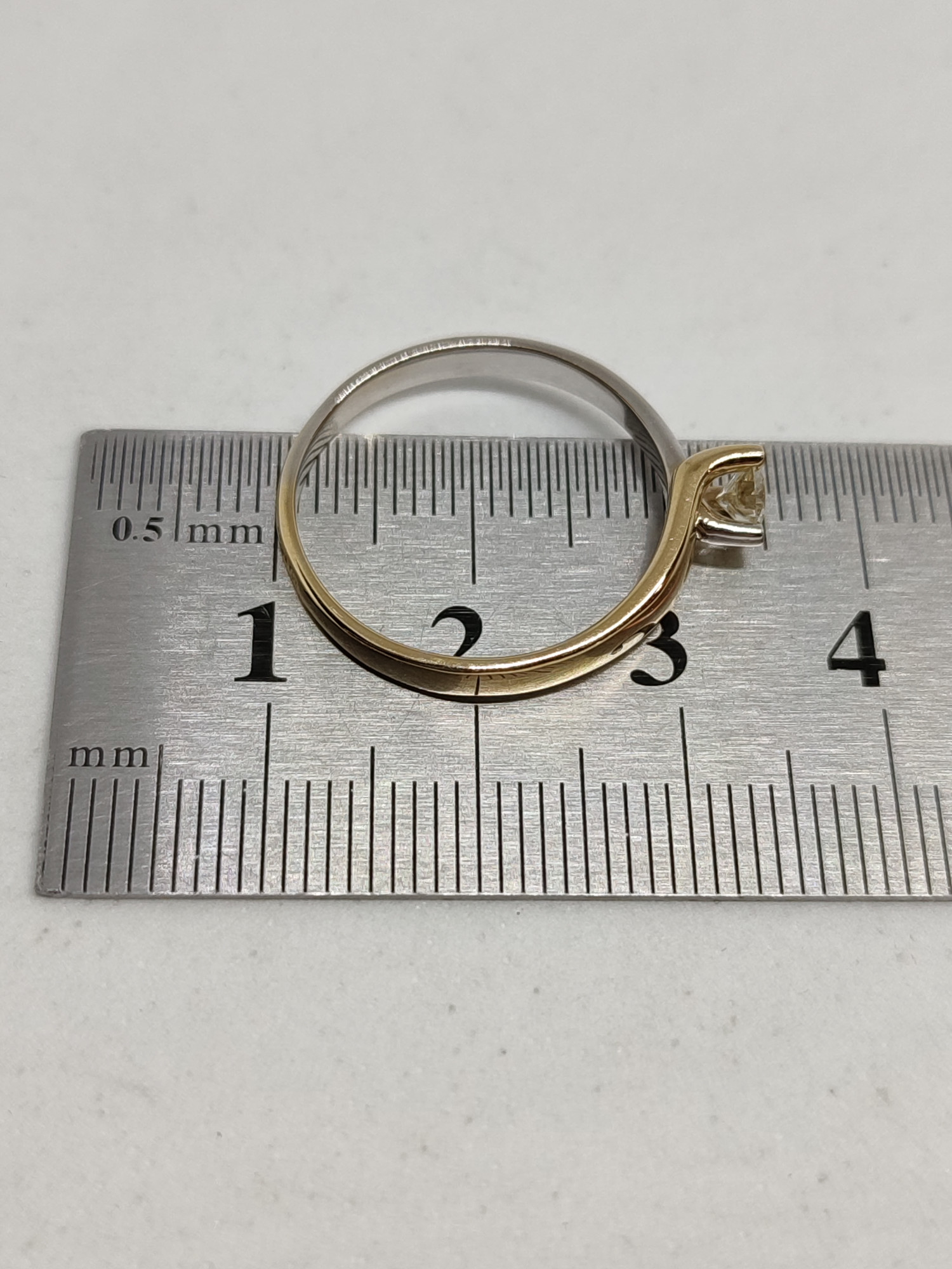Кольцо из желтого и белого золота с бриллиантом (-ми) (32656363) 5