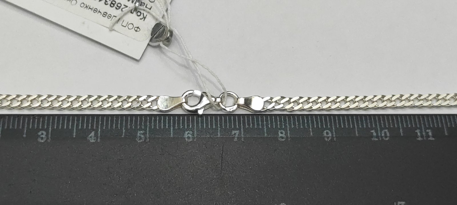 Серебряная цепь с плетением Двойной ромб (31094614) 4