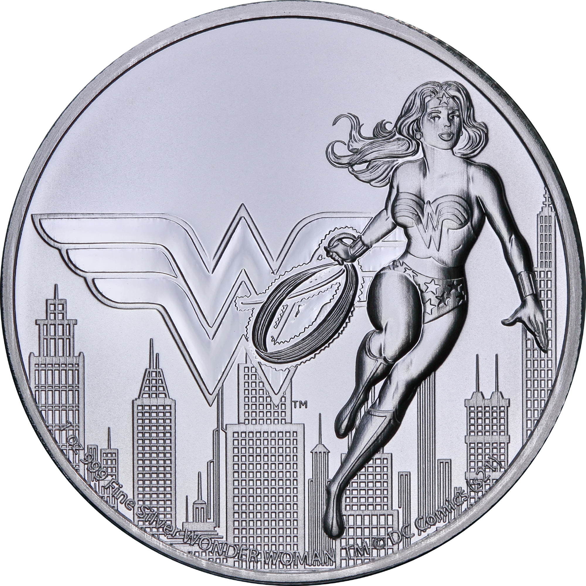 Серебряная монета 1oz Лига Справедливости Комиксов DC: Чудо-Женщина 2 доллара 2021 Ниуэ (	29128336) 0
