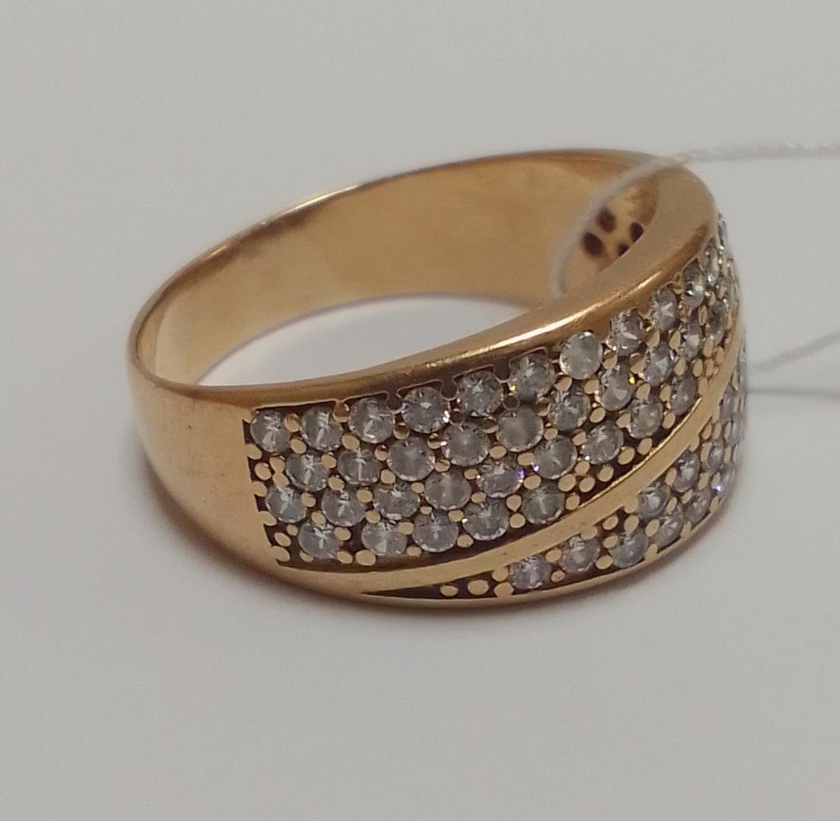 Кольцо из красного золота с цирконием (32405871)  3