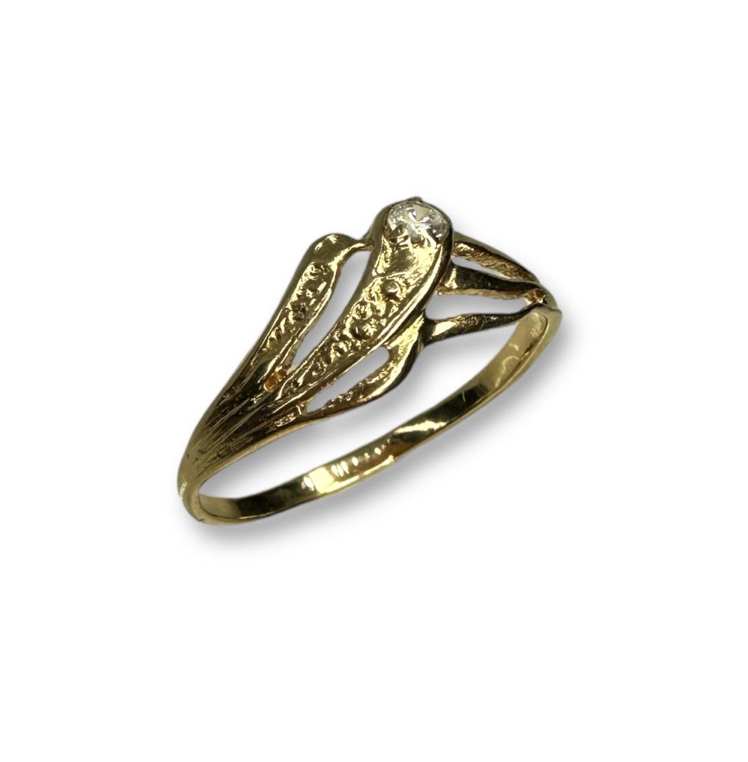 Кольцо из красного золота с цирконием (31844752) 0