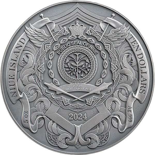 Срібна монета 5oz Святий Михаїл Покровитель Києва 10 доларів Ніуе 2024 (33199044) 7