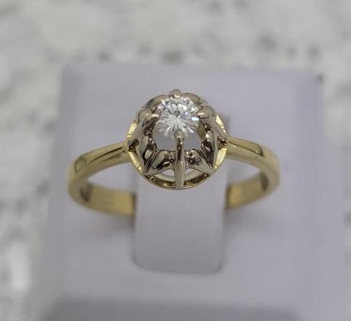 Кольцо из желтого и белого золота с бриллиантом (-ми) (33392907)  1