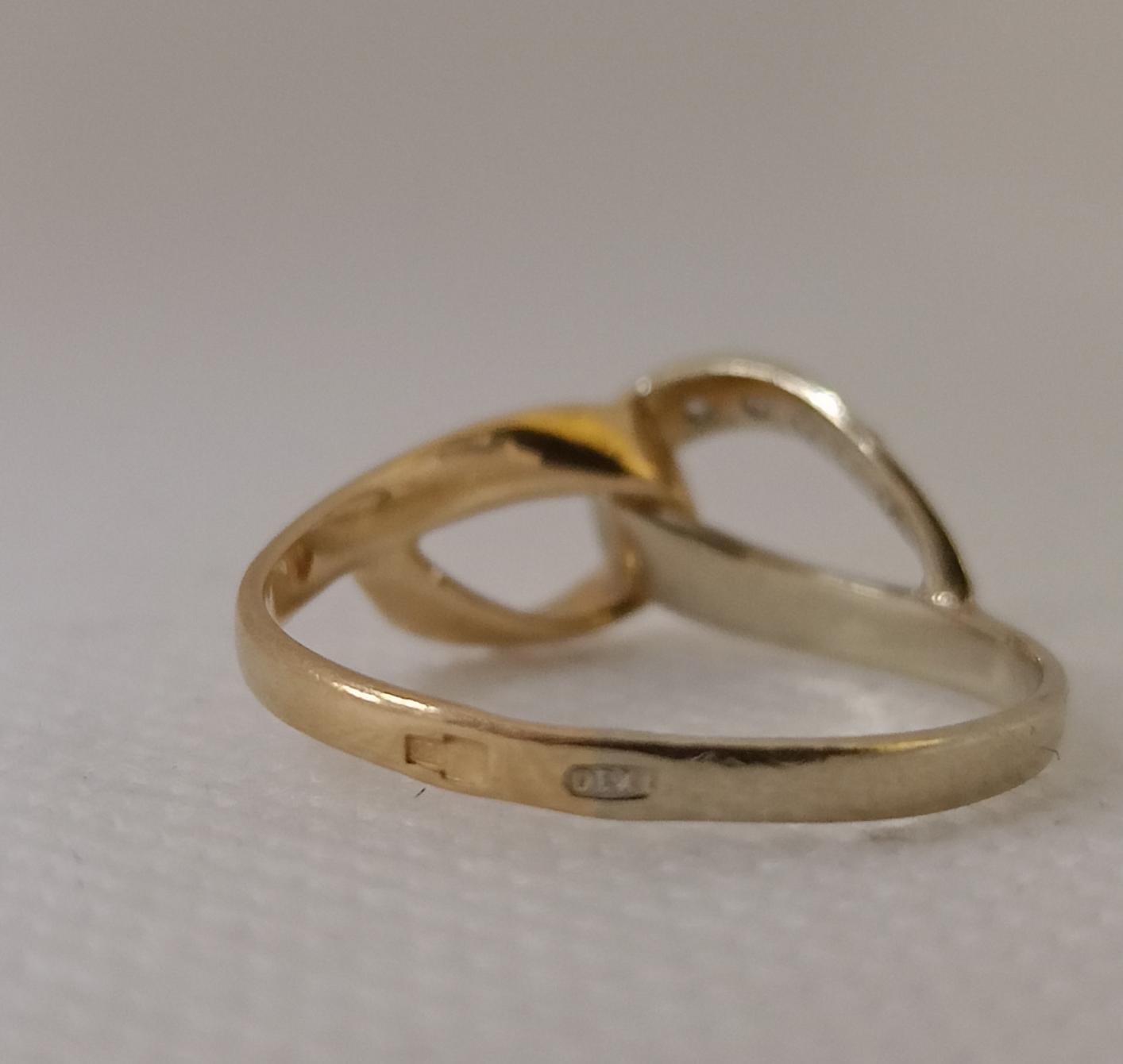 Кольцо из красного и белого золота с цирконием (33760103) 2