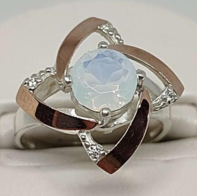 Серебряное кольцо с позолотой и цирконием (31406970) 1
