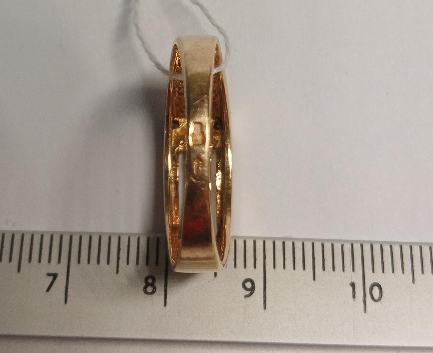 Перстень з червоного та білого золота з цирконієм (32409386) 4