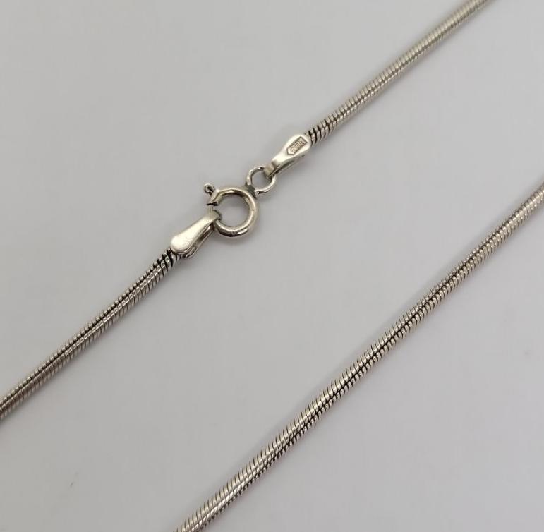 Серебряная цепь с плетением Снейк (33667082) 0