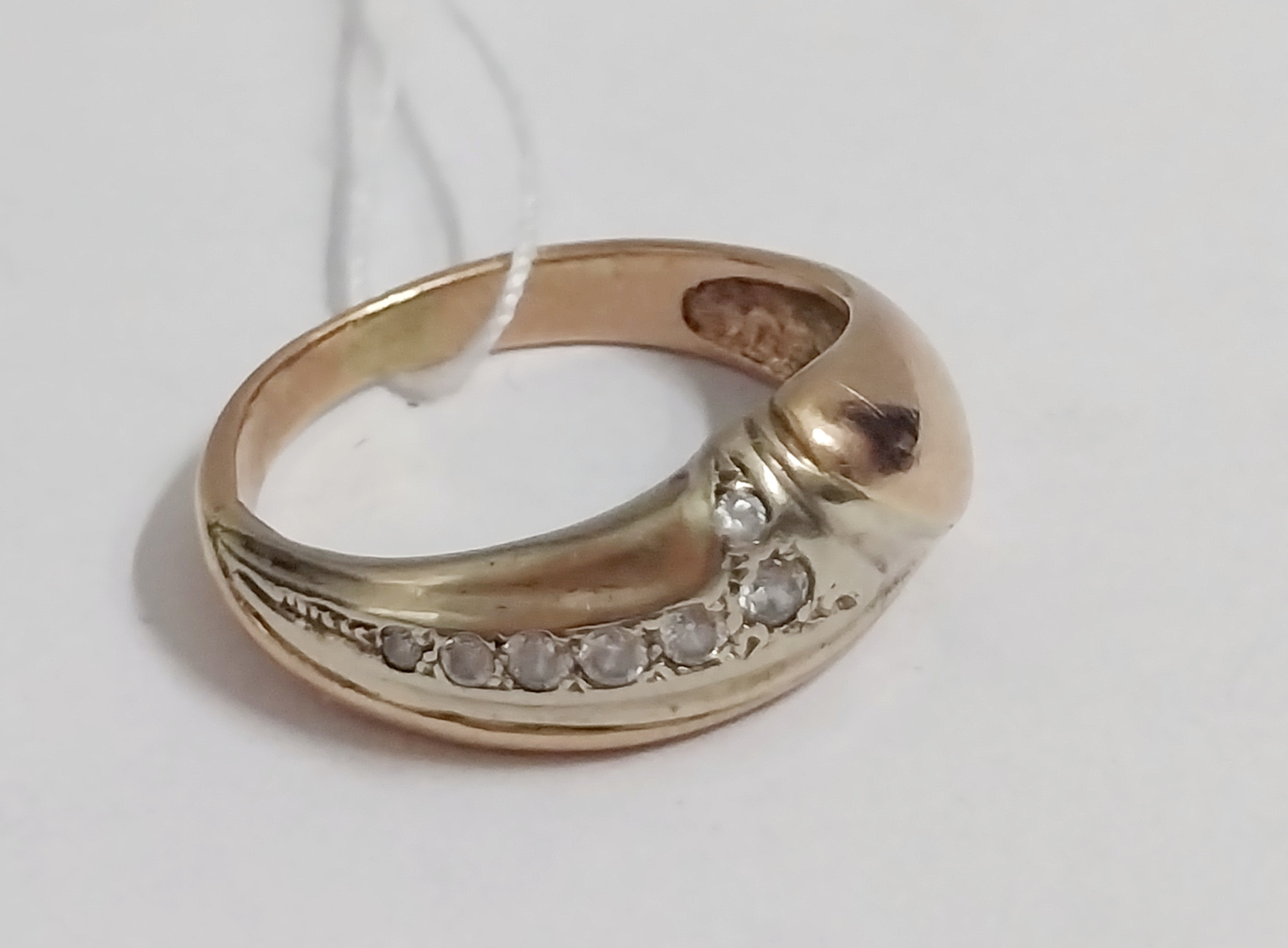 Кольцо из красного и желтого золота с цирконием (33294914) 4