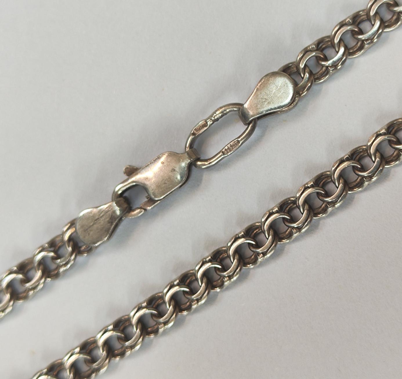 Серебряная цепь с плетением Бисмарк (33581716) 0