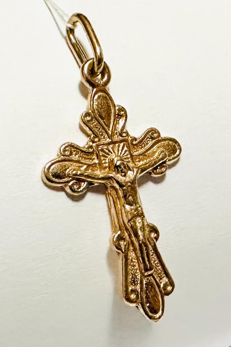 Підвіс-хрест з червоного золота (31878259) 0
