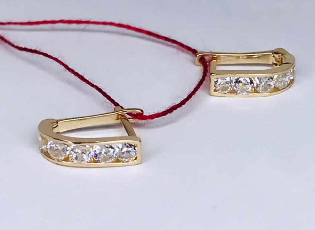 Серьги из красного золота с цирконием (30566841) 1