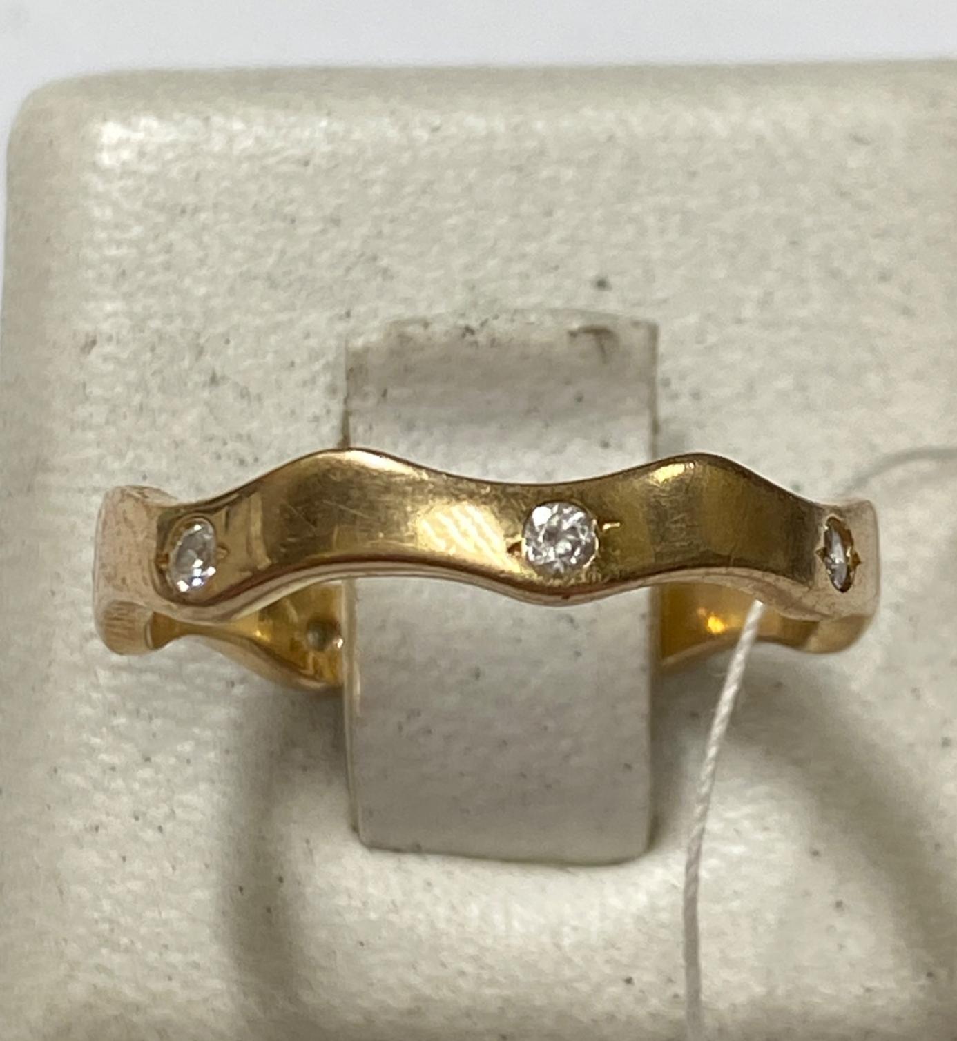 Обручальное кольцо из красного золота с цирконием (33905906) 0