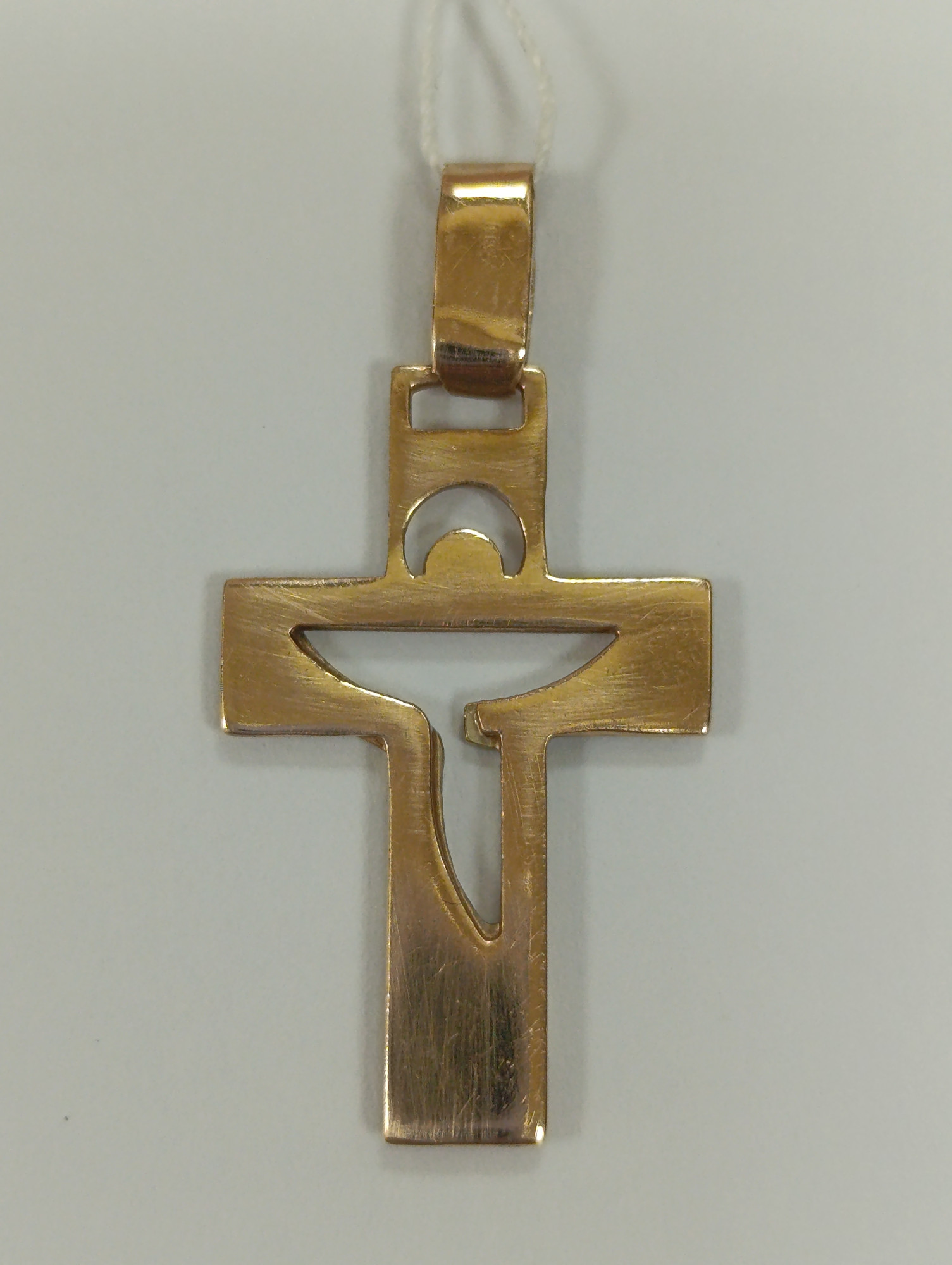 Подвес-крест из желтого и белого золота с бриллиантом (-ми) (33642976)  1