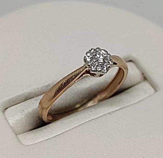 Кольцо из красного и белого золота с бриллиантом (-ми) (33291903) 1