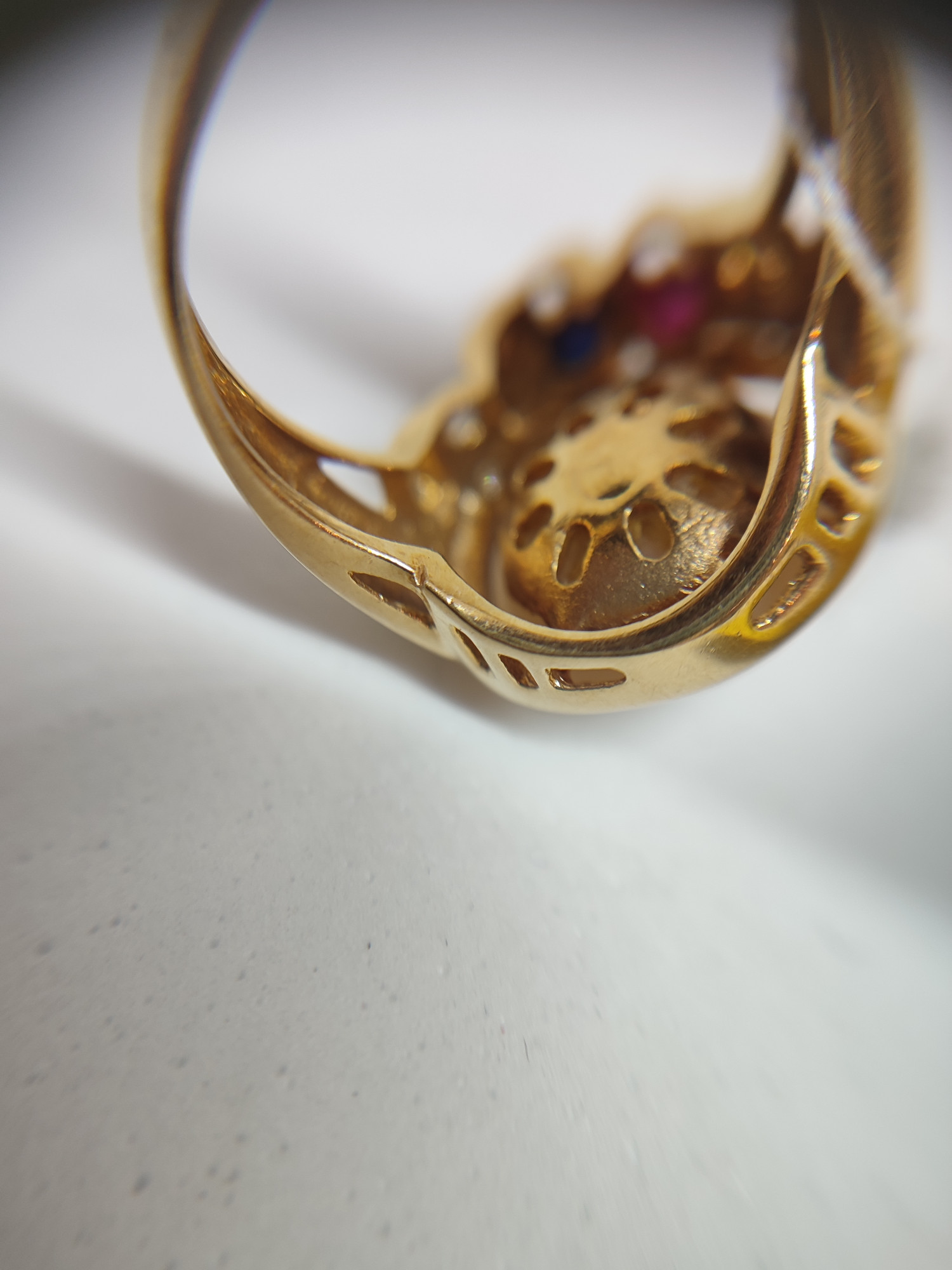 Кольцо из желтого золота с сапфиром, жемчугом и бриллиантом (-ми) (27417678)  15