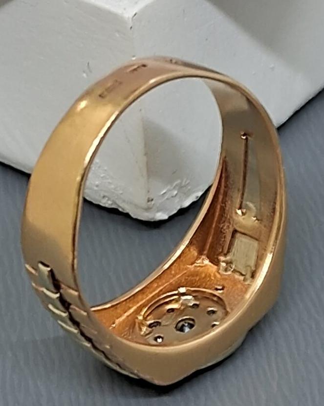 Перстень из красного и белого золота с цирконием (32488301)  4