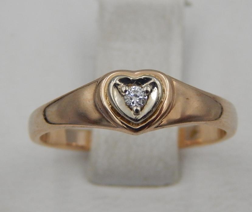 Кольцо из красного и белого золота с бриллиантом (-ми) (30718741) 0