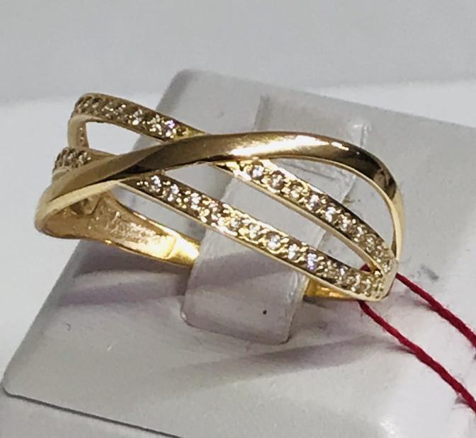 Кольцо из красного золота с цирконием (30838130) 2