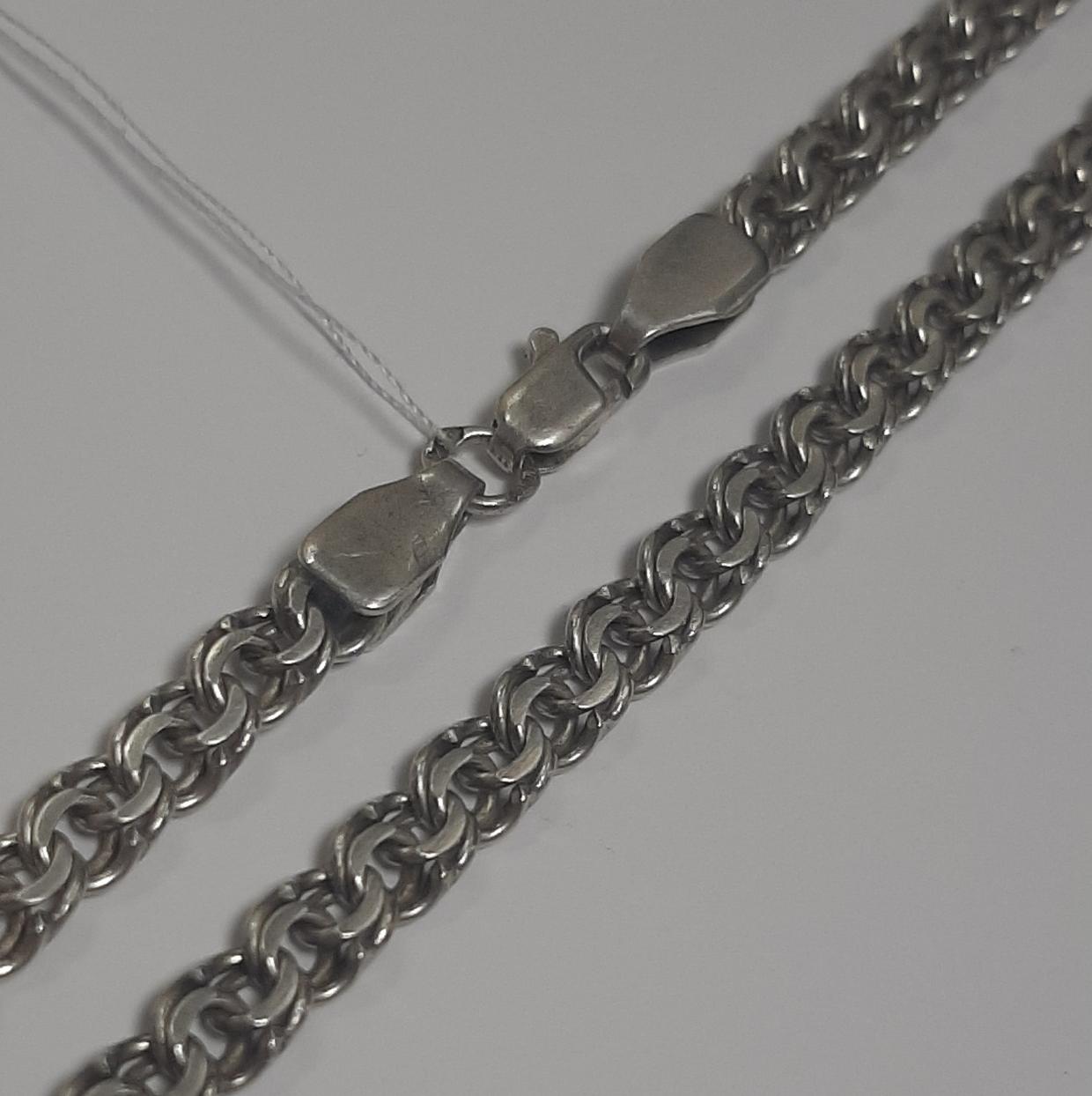 Серебряная цепь с плетением Бисмарк (33938255) 0