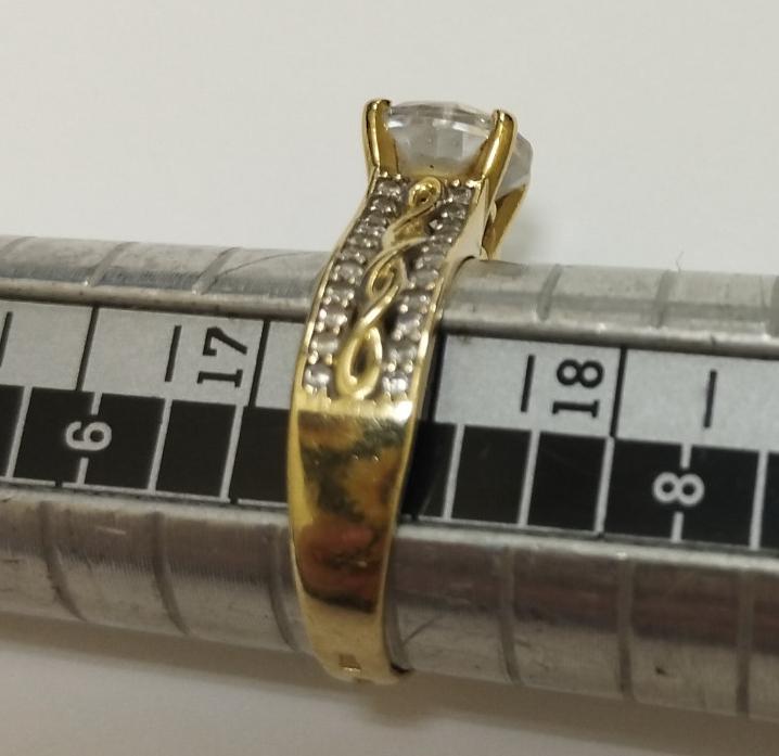 Кольцо из желтого золота с цирконием (33753469) 2
