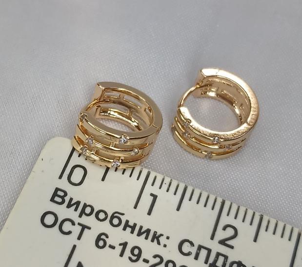 Серьги из медицинского золота с цирконием от Xuping (32823620) 2