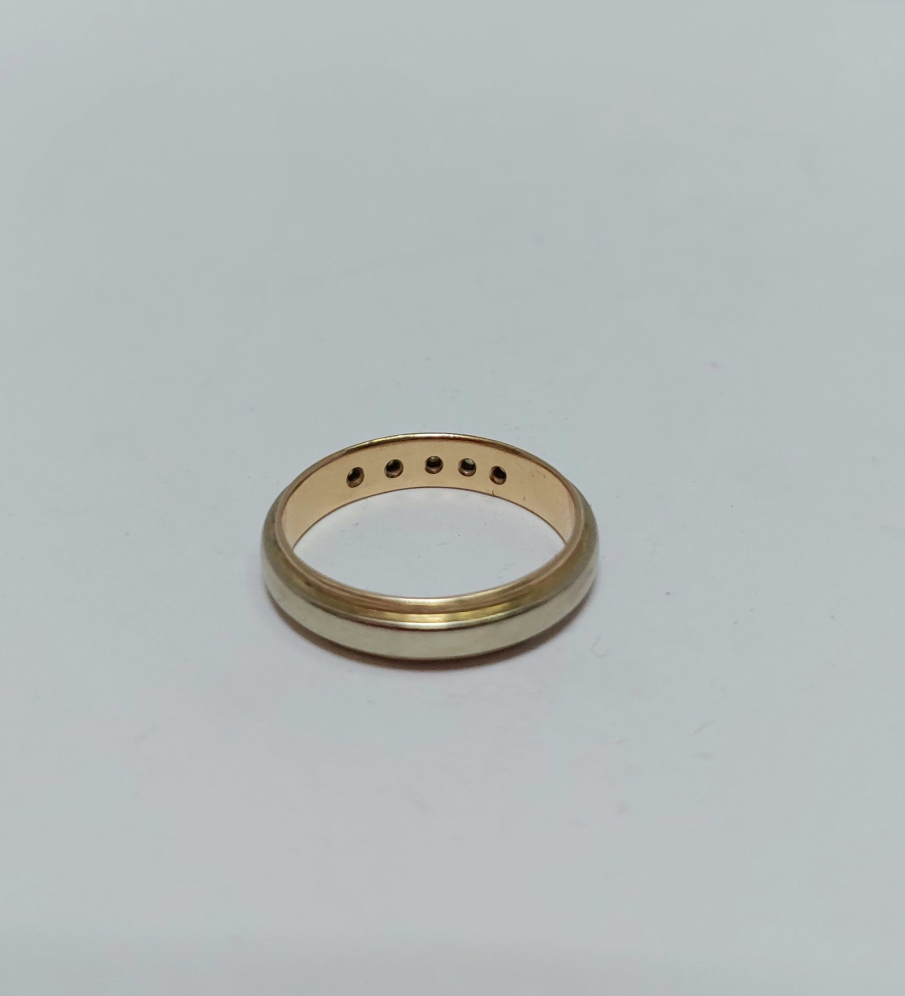 Обручальное кольцо из красного и белого золота с бриллиантом (-ми) (33511484) 2