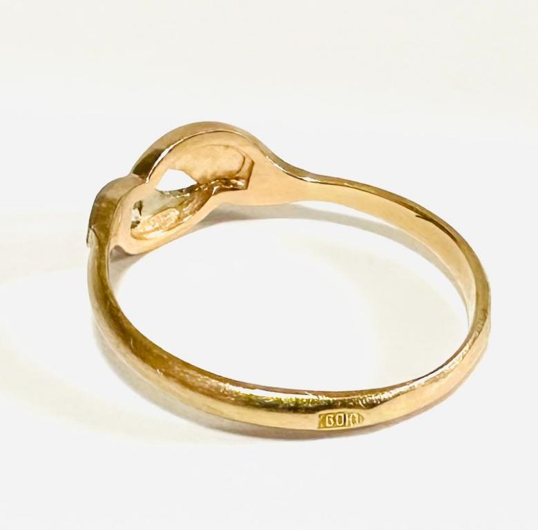Кольцо из красного и белого золота с цирконием (33197202) 3