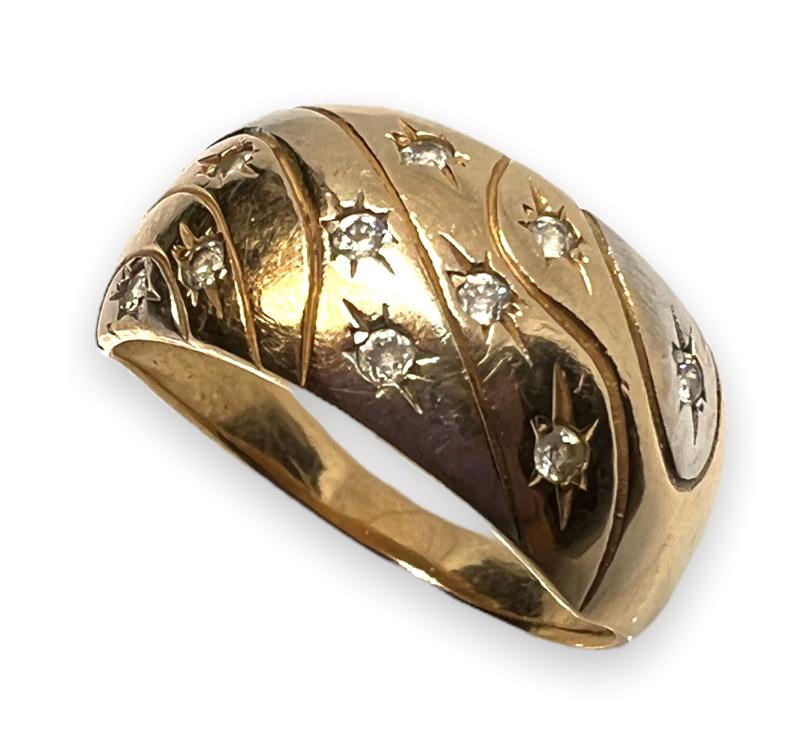 Кольцо из красного и белого золота с цирконием (28965005)  0