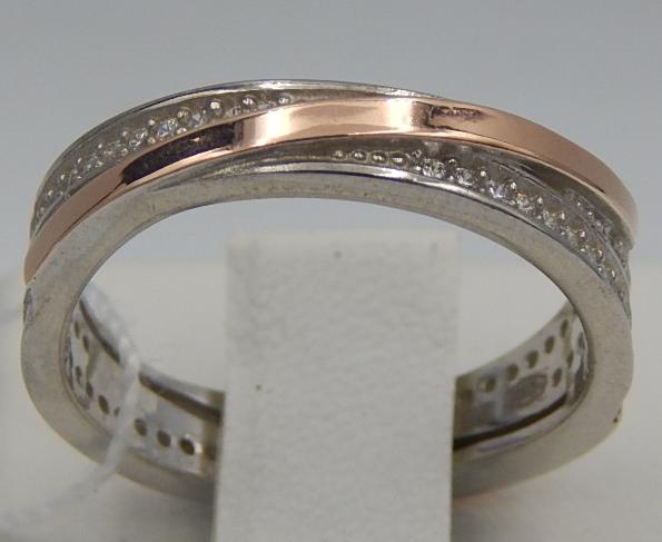 Серебряное кольцо с позолотой и цирконием (28352655) 0