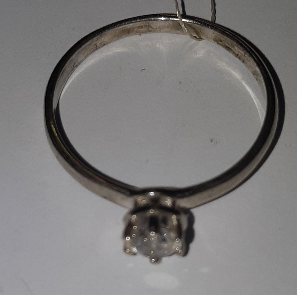 Серебряное кольцо с цирконием (30513904) 2