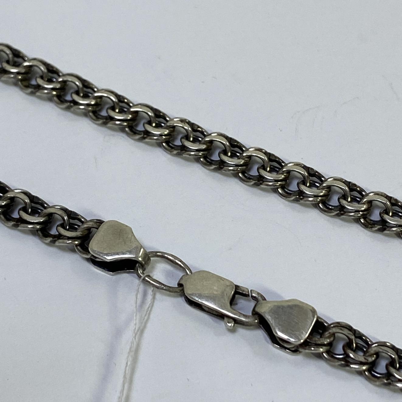 Серебряная цепь с плетением Бисмарк (33947711) 0