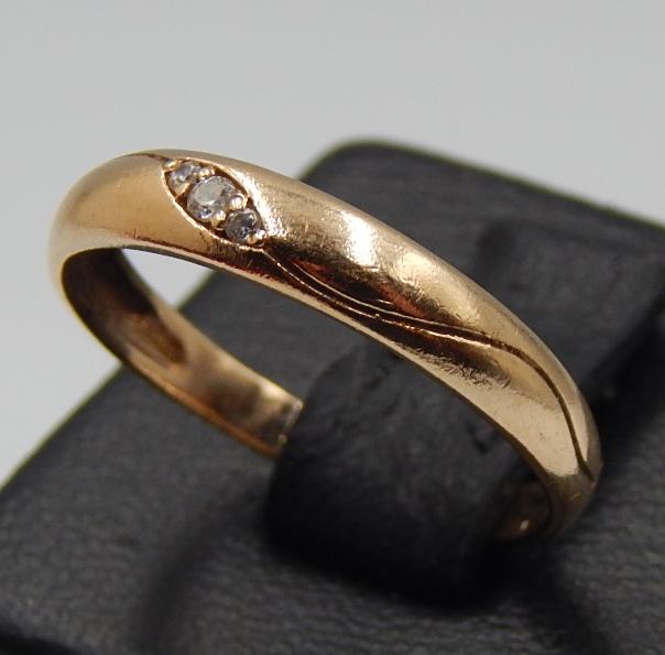 Кольцо из красного золота с цирконием (33431034)  1