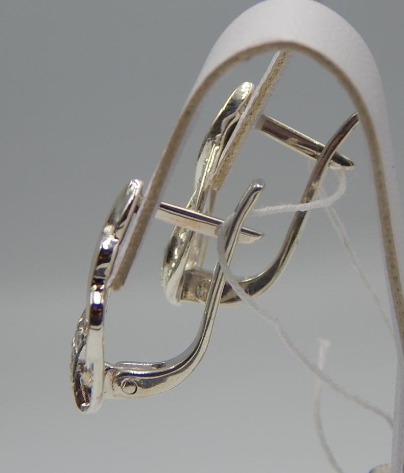 Срібні сережки з позолотою та цирконієм (31761553) 1