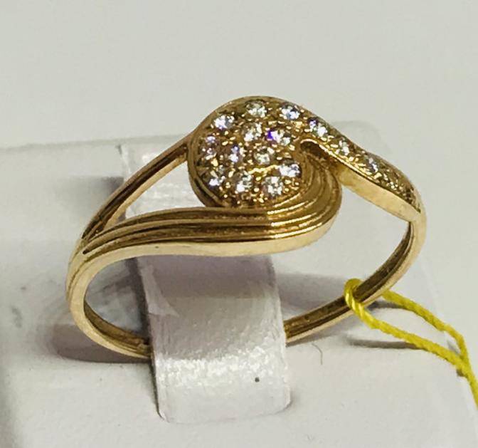 Кольцо из красного золота с цирконием (29856289) 2